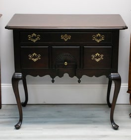 Mahogany Finish Queen Anne Style Lowboy