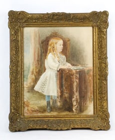 Young Girl Portrait Painting by Konstantin Makovsky
