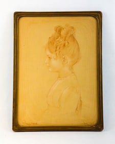 Framed Young Girl Profile Portrait