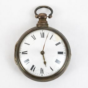 Sterling Silver Thomas Collins, London #134 Key Wind Pocket Watch