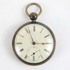 Early English Sterling Silver Pocket Watch Liverpool c. 1839