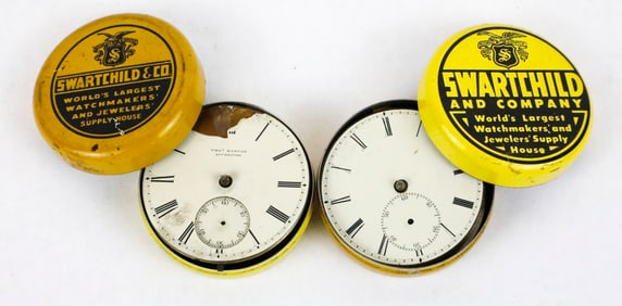 Two Swartchild and Company Capsule Containers and Dials