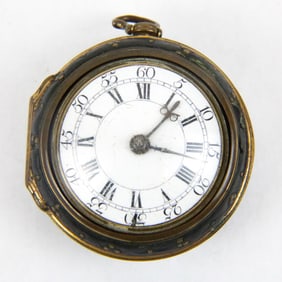 Gold Filled Pocket Watch with Leather Case