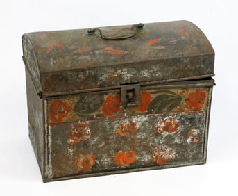 Late 19th Century Hand Painted Tin Box