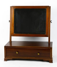 Federal Style Table Top Mahogany Shaving Mirror