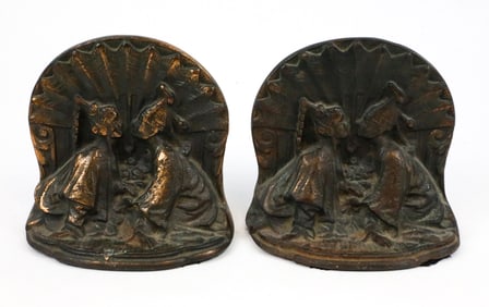 Pair of Cast Iron Asian Style Bookends