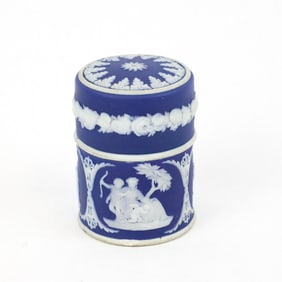 Cobalt Blue Jasperware Wedgwood Match Box