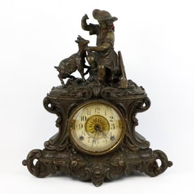 Cast Spelter Mantel Clock