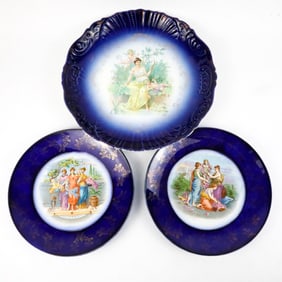 Three Flow Blue Plates