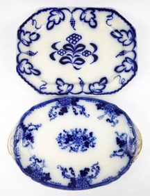 Flow Blue Ironstone Serving Ware