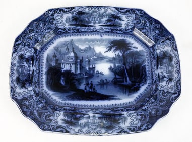 Samuel Alcock Flow Blue Platter