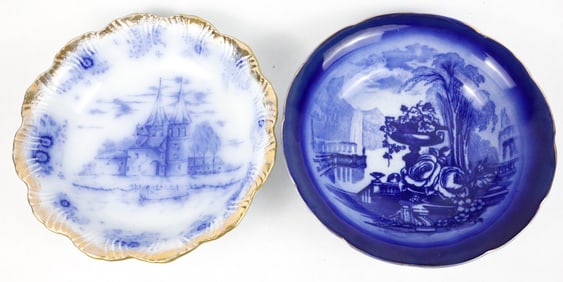 Flow Blue Scalloped Bowl Set