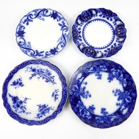 Four Flow Blue Plates