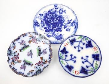 Three Flow Blue Plates