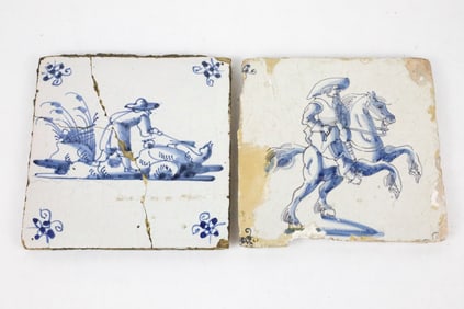 Two Antique Delft Tiles