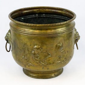 Hammered Brass Jardiniere