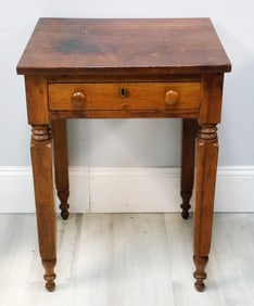 Solid Walnut Antique Single Drawer Table
