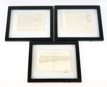 Three Framed Ephemera Letter