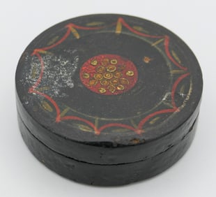 Antique hand painted Lacquered Snuff Box
