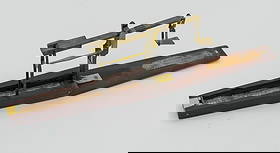 Antique T. Moughton Folding Sovereign Scale: Antique T. Moughton folding sovereign scale for weighing gold coins. Brass in wooden container that folds up. Size: 5.75"l when closed