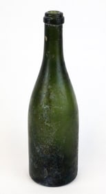 Antique Green Glass Champagne Bottle