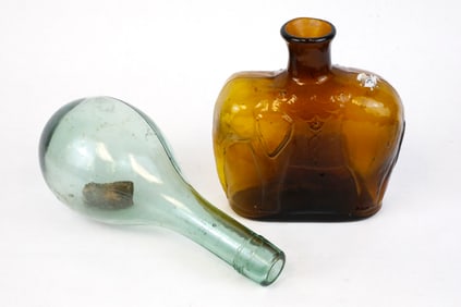 Two Hand Blown Collectible Glass Bottles