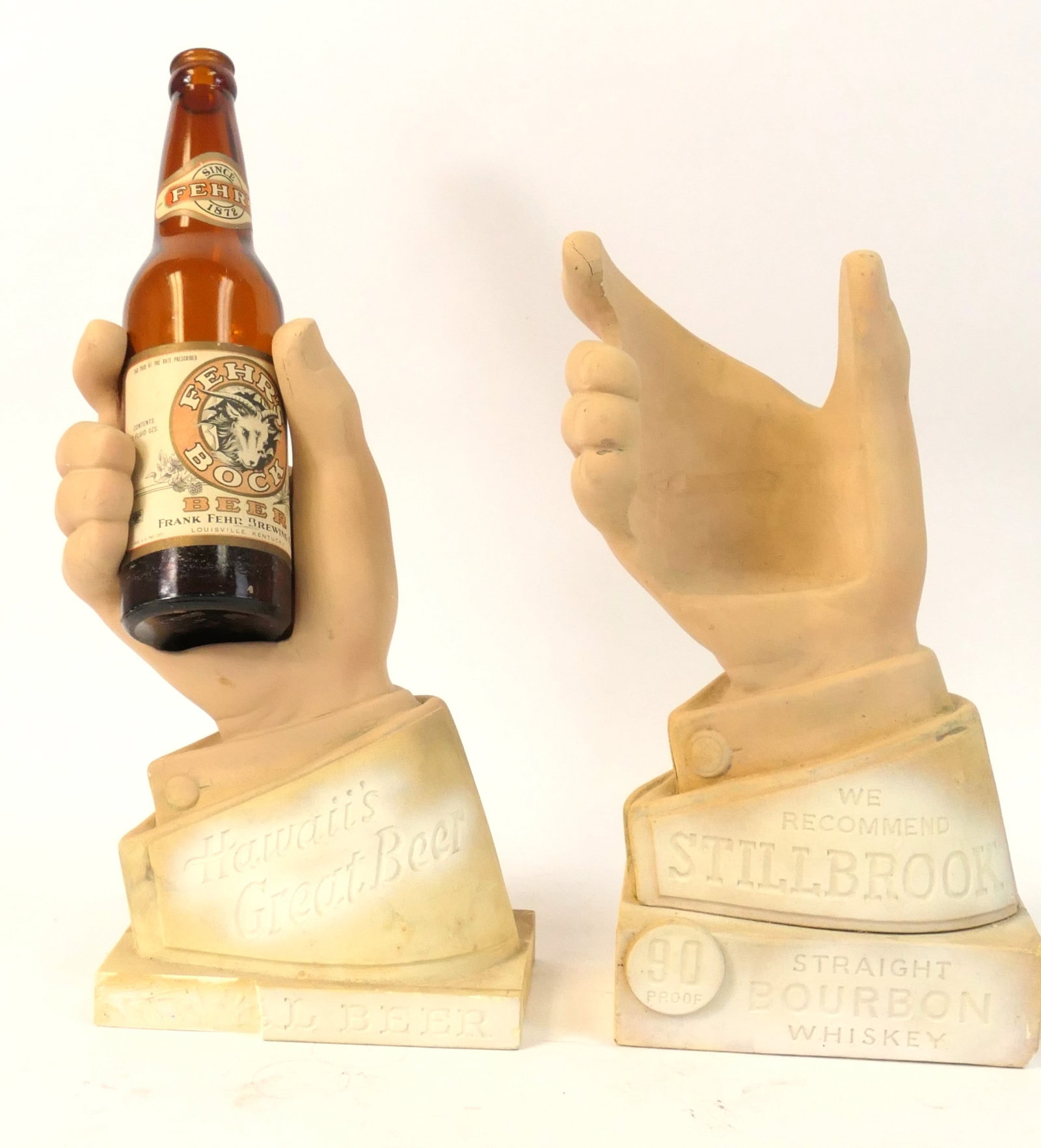 Two Chalkware Bottle Presentation Hands (1 of 9)