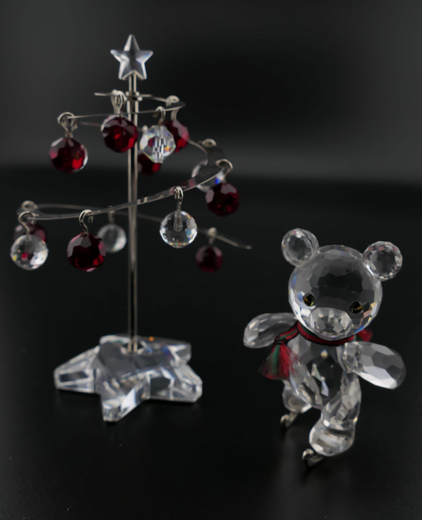 Swarovski Crystal Christmas Tree and Bear Figurines (1 of 8)