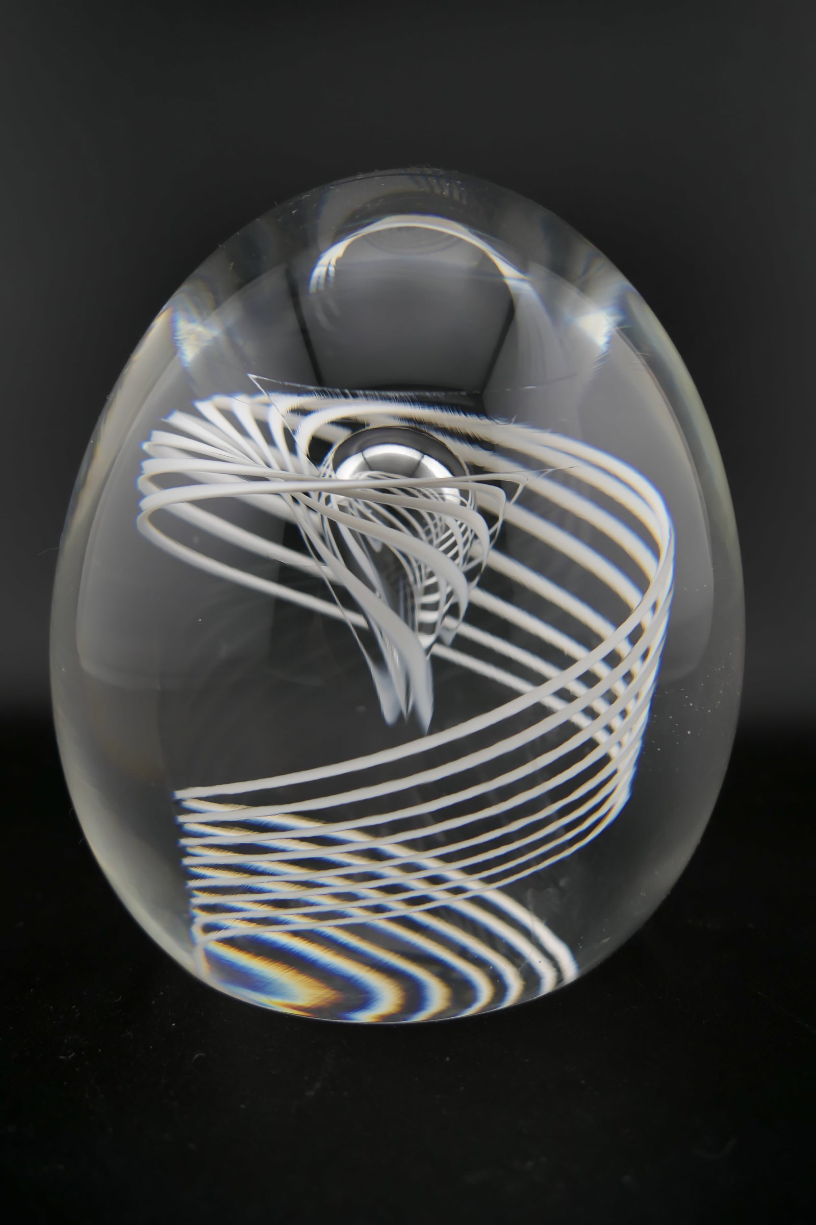 Steuben Crystal Latticinio Spiral Paperweight (1 of 6)