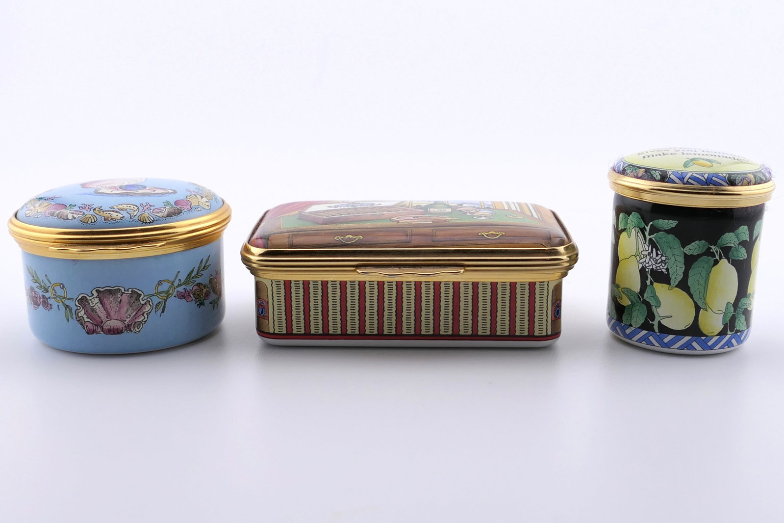 Three Halcyon Days Phrased Trinket Boxes (1 of 5)