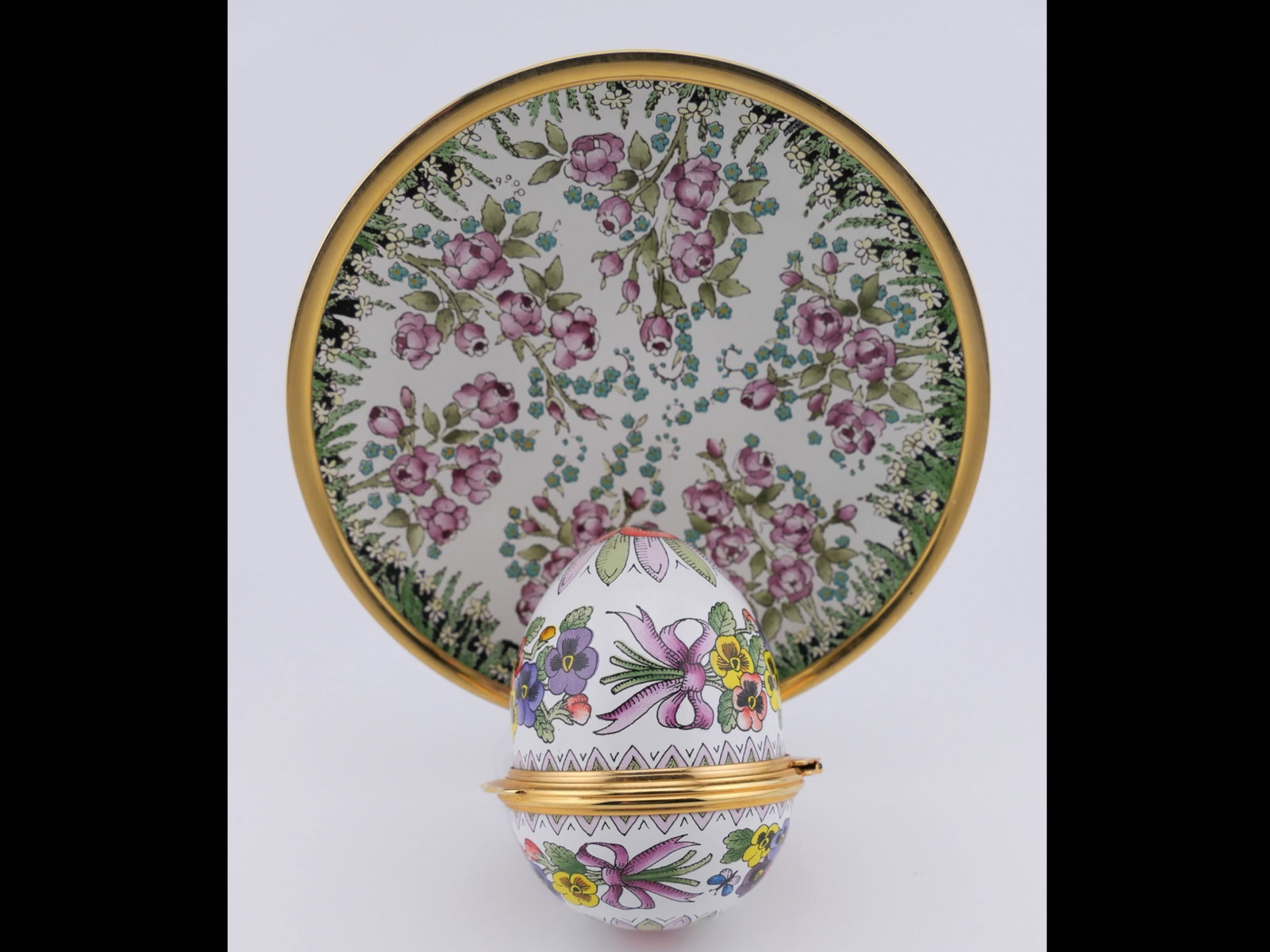 Halcyon Days Floral Egg Trinket Box (1 of 9)