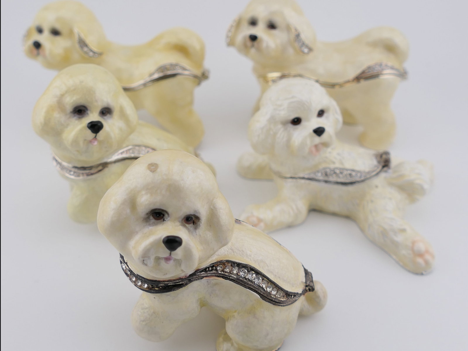 Five Kubla Craft Bichon Frise Trinket Boxes (1 of 16)