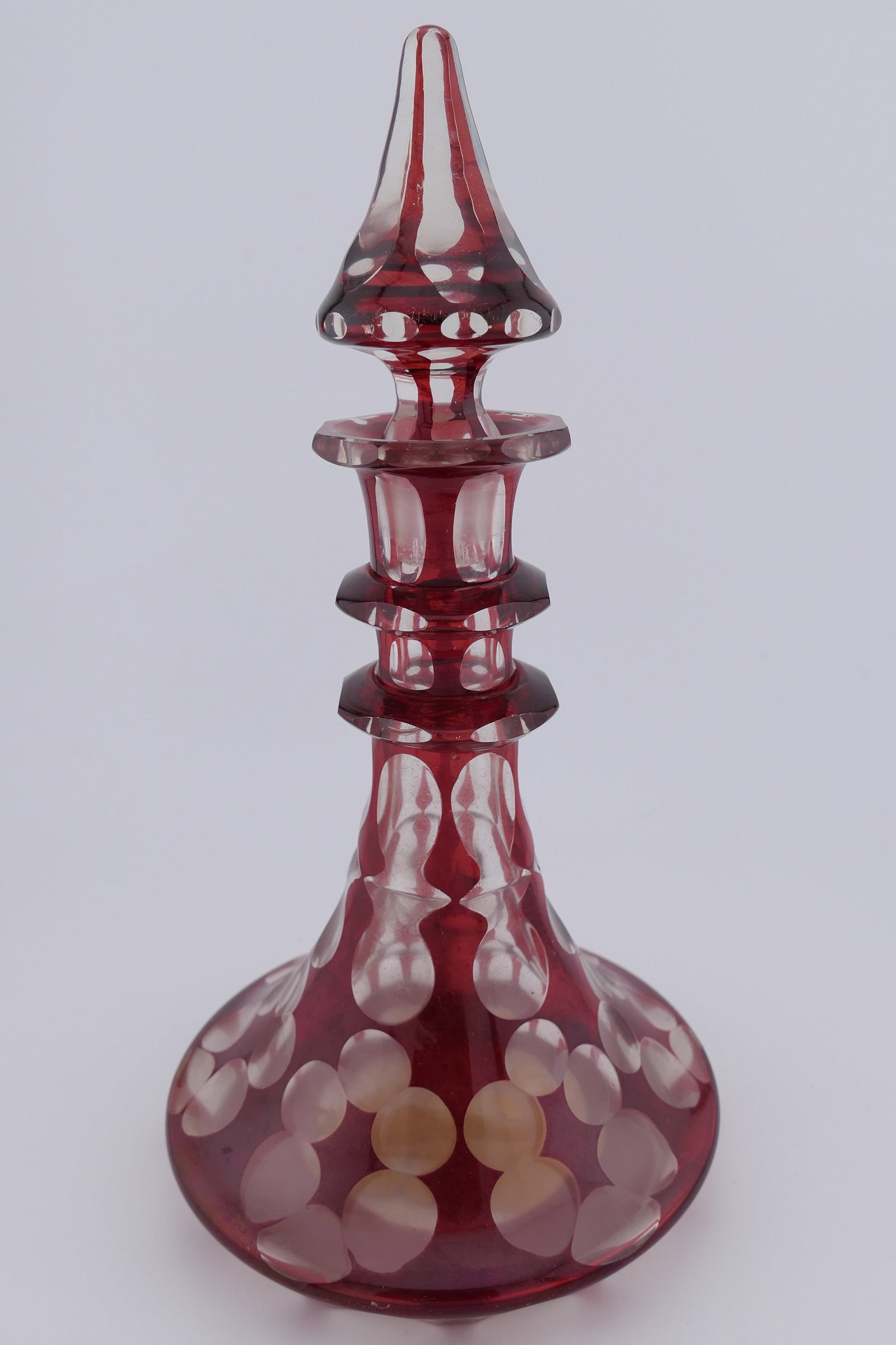 Antique Ruby Flashed Ship's Decanter - 2