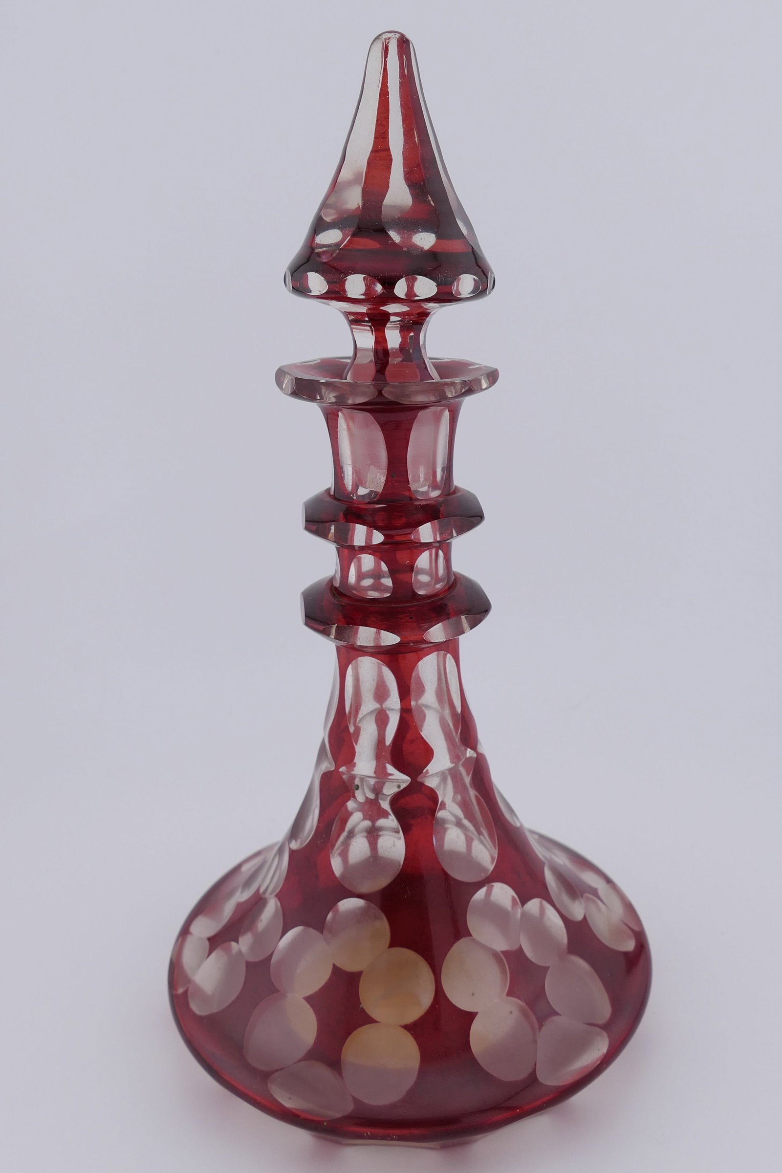 Antique Ruby Flashed Ship's Decanter - 3