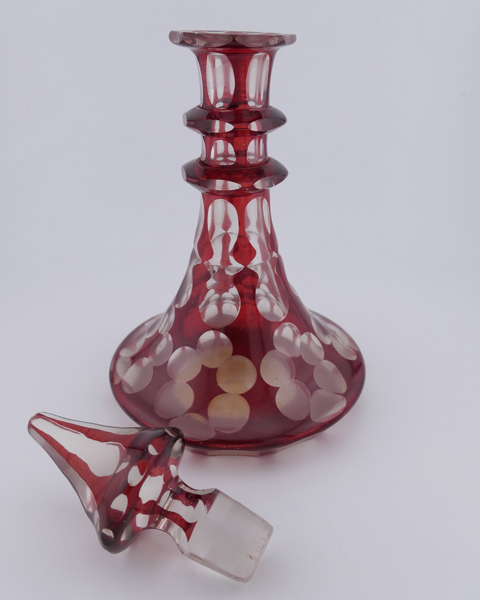 Antique Ruby Flashed Ship's Decanter - 4