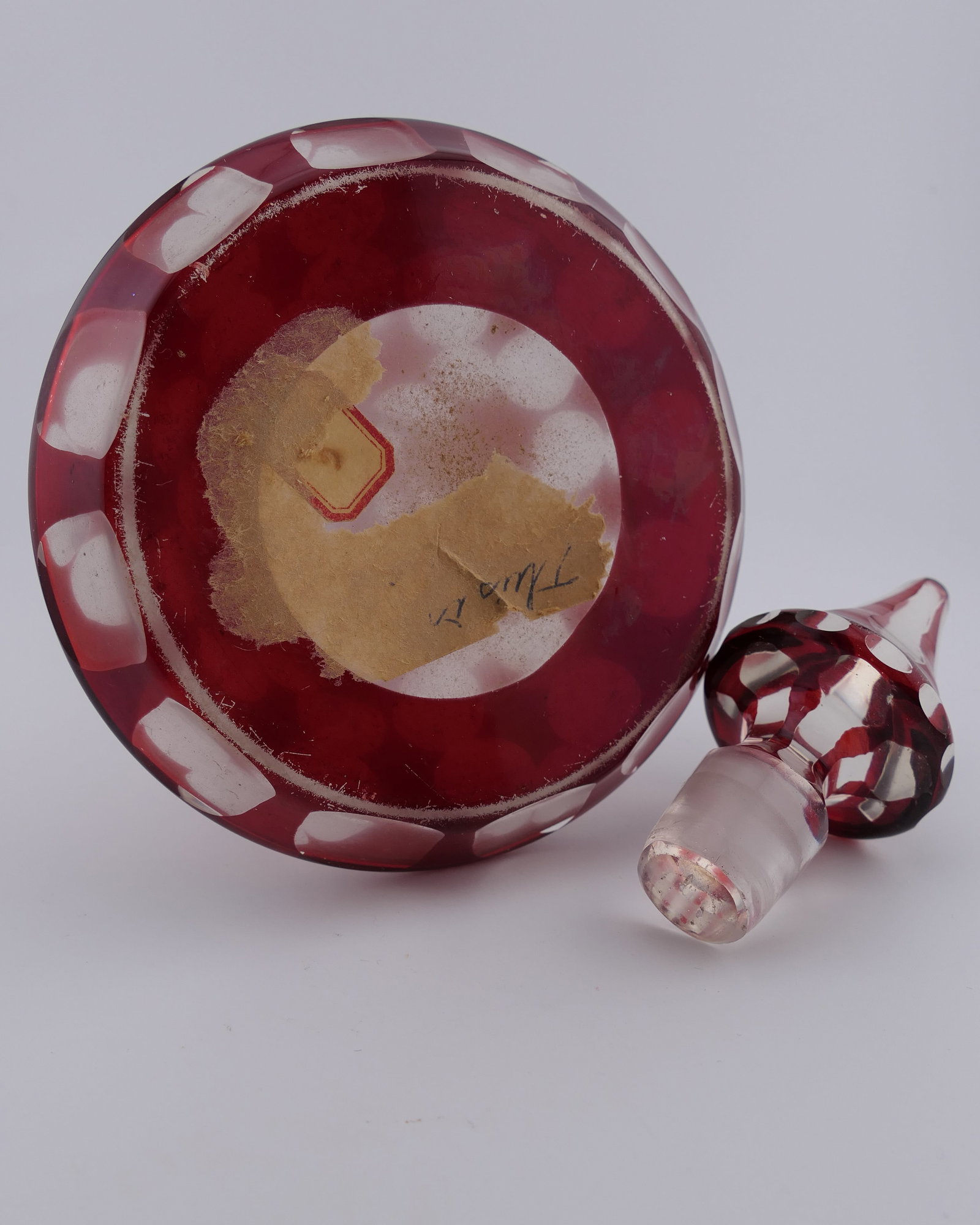 Antique Ruby Flashed Ship's Decanter - 5