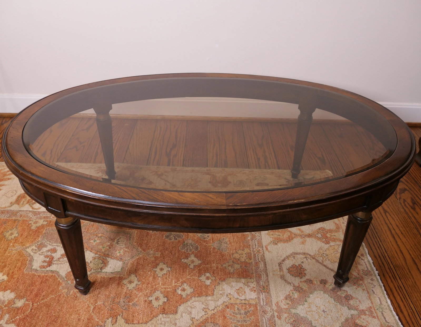 Glass Top Oval Coffee Table (1 of 5)