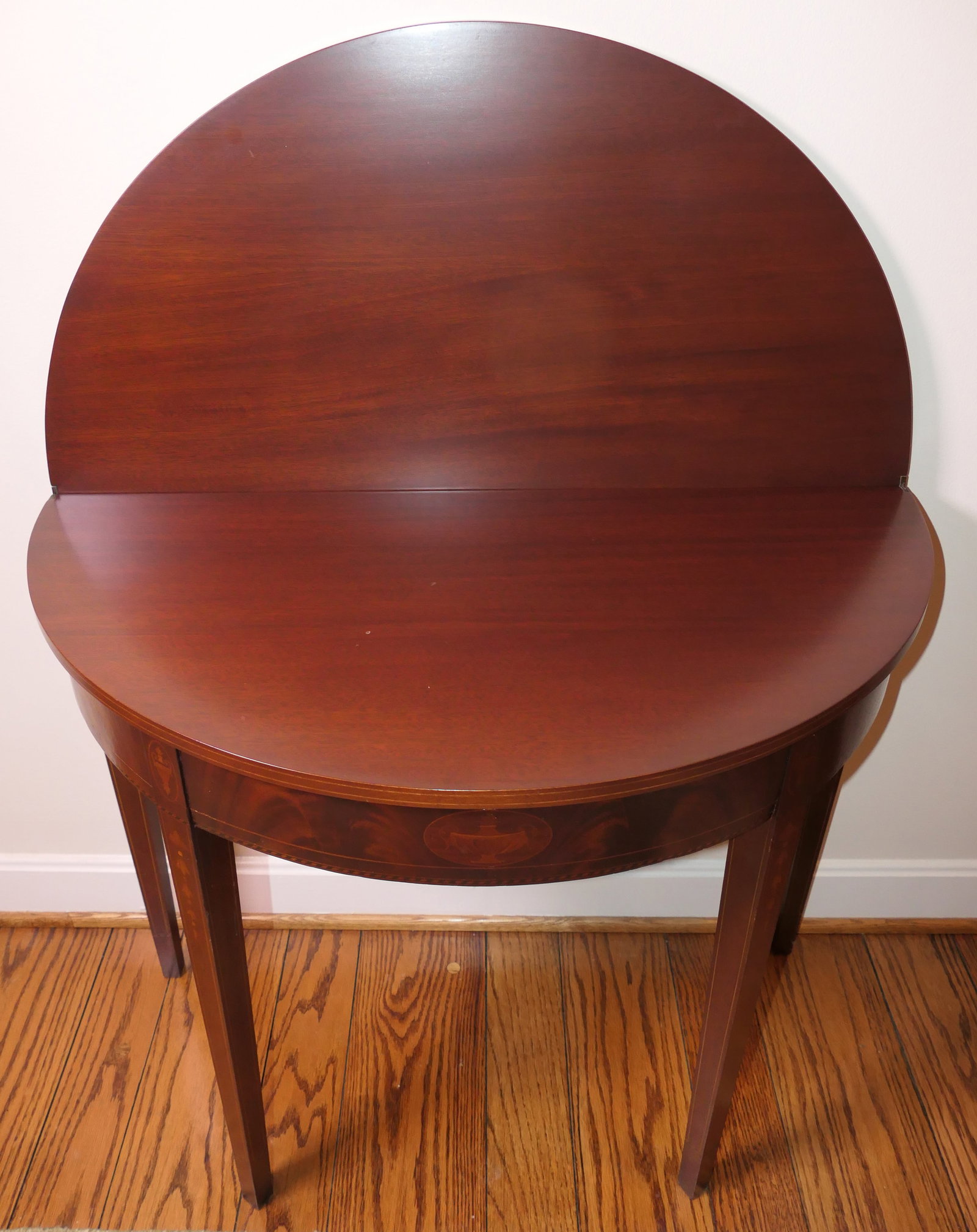 Federal Hepplewhite Style Demilune Console Table (1 of 11)