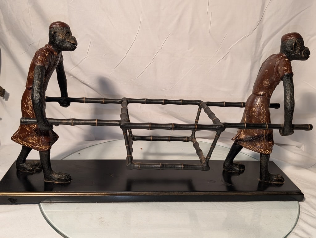 Monkeys Carrying A Palaquin Bronze SF Bay Trading (1 of 15)