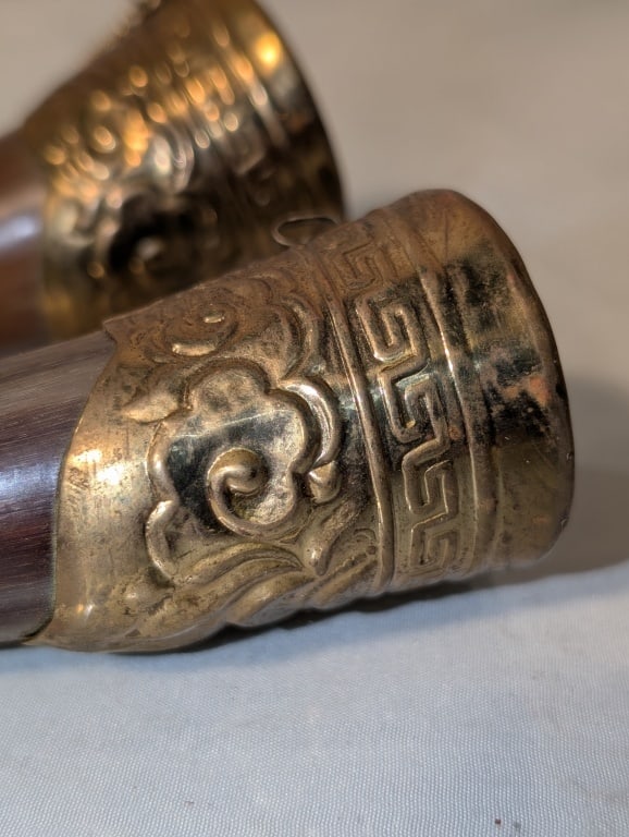 Drinking Horns (Pair) - Antler / Brass - 6