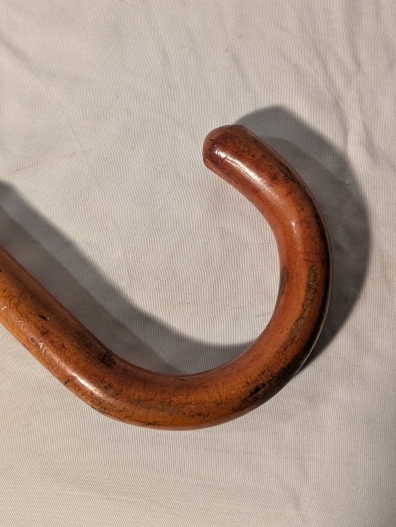 Early 19thc Walking Cane Solid Wood Classic Design - 2