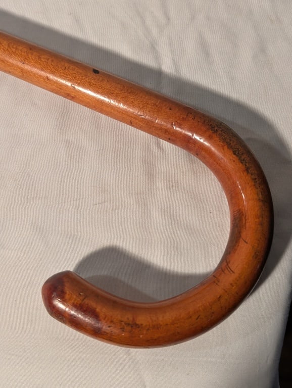 Early 19thc Walking Cane Solid Wood Classic Design - 5