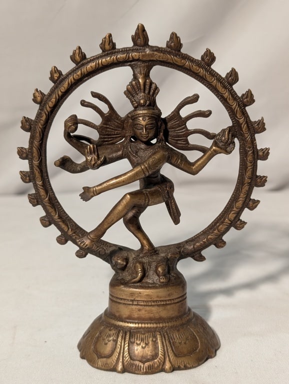 Hindu Deity Shiva in Circle of Fire Brass Statue (1 of 15)