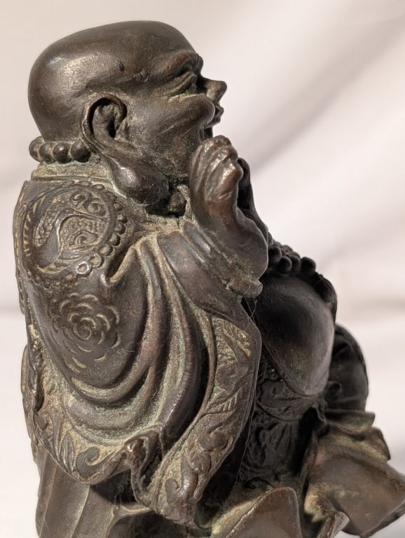 Laughing Buddha - Bronze Statue Solid - 11