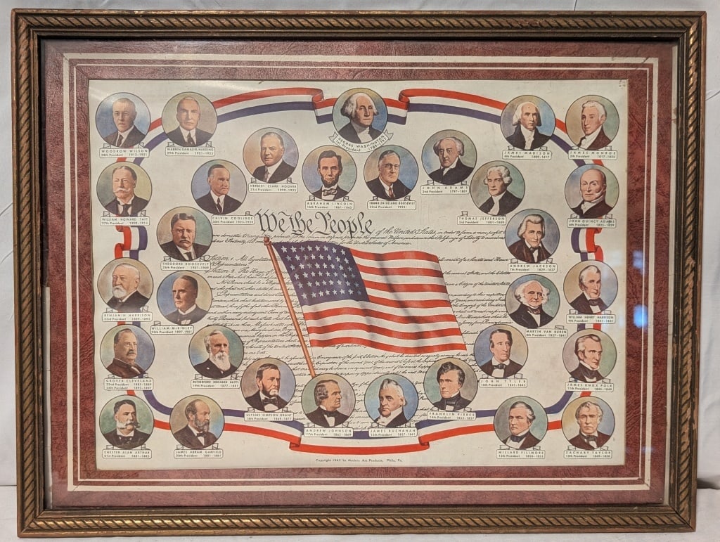 1942 US Constitution w/ Presidents Portraits Litho (1 of 6)