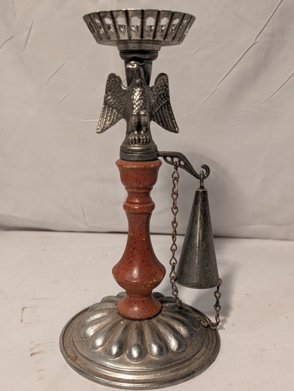 American Eagle Candlestick Holders (pair), snuffer - 2