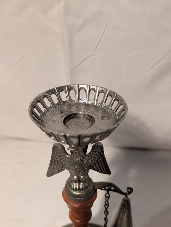 American Eagle Candlestick Holders (pair), snuffer - 4