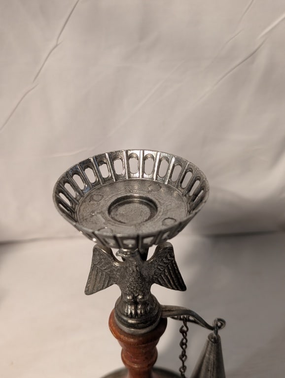 American Eagle Candlestick Holders (pair), snuffer - 8