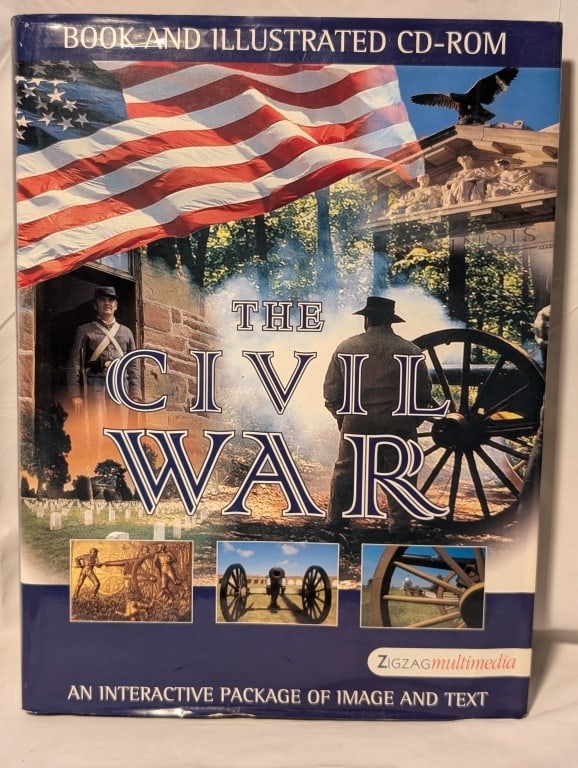1992 Civil War Book w/ DJ & CD Rom - D. E. Roth: 1992 Civil War Book w/ Dust Jacket & CD Rom - David E. Roth. Minor markings on dust jacket CD never opened, housed inside pocket. Meas 14"h x 8 1/2"w.