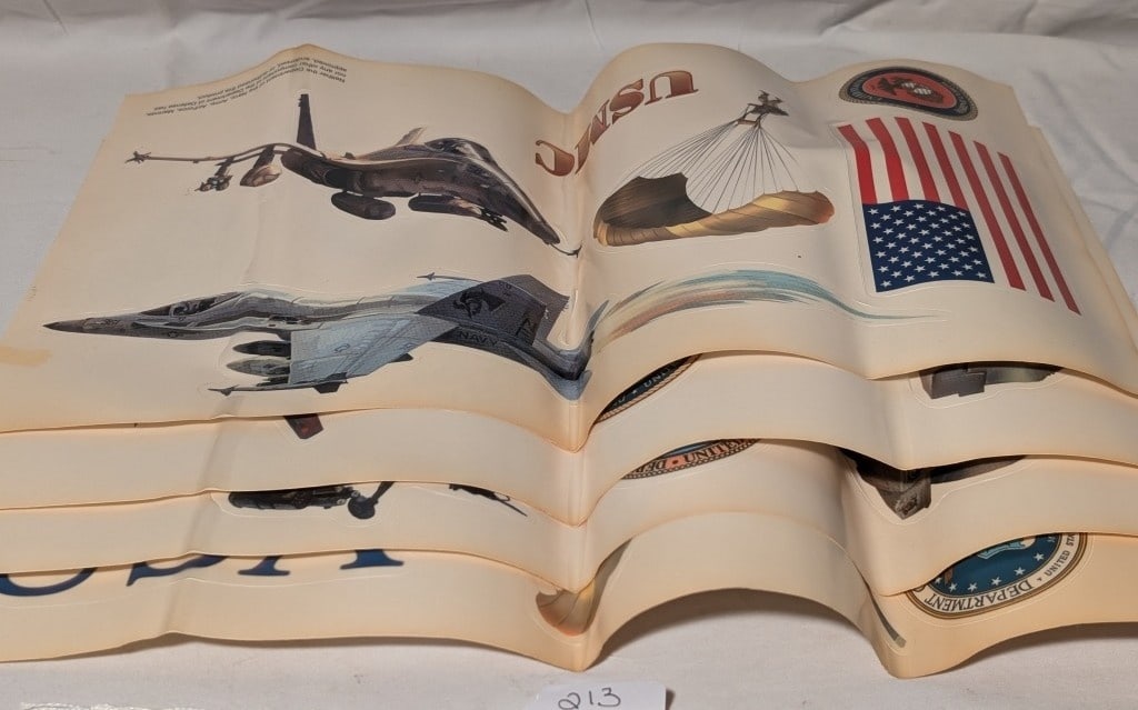 Vtg Military Decals - USMC, Air Force, Navy, Army (1 of 6)